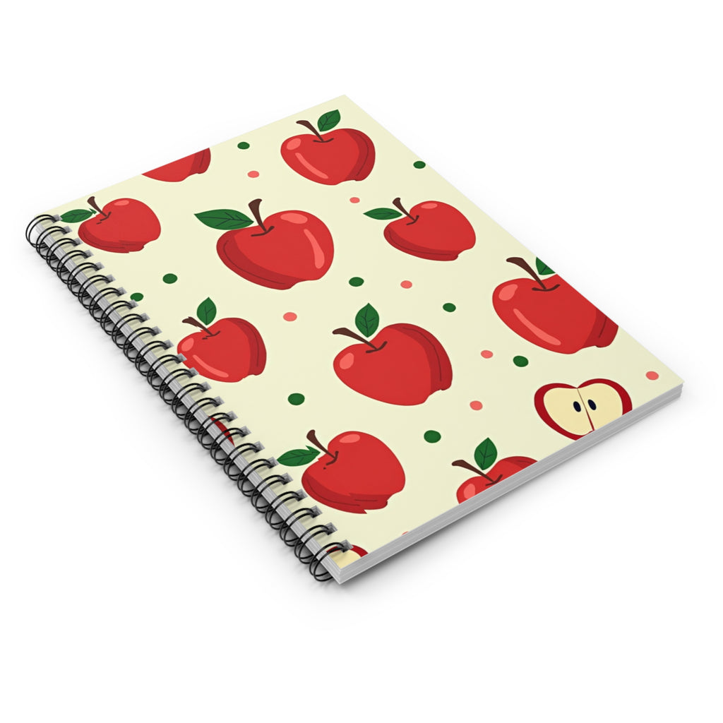 Apple Pattern Spiral Notebook — Ruled Journal for Teachers, Students & Fall Gifting
