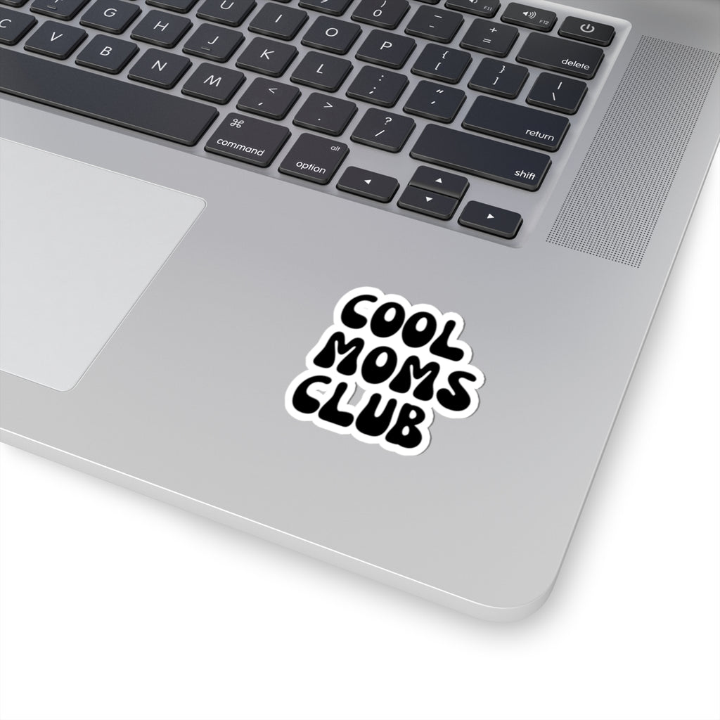 Cool Moms Club Sticker — Retro Bubble Letter Kiss-Cut Decal for Laptops & Water Bottles