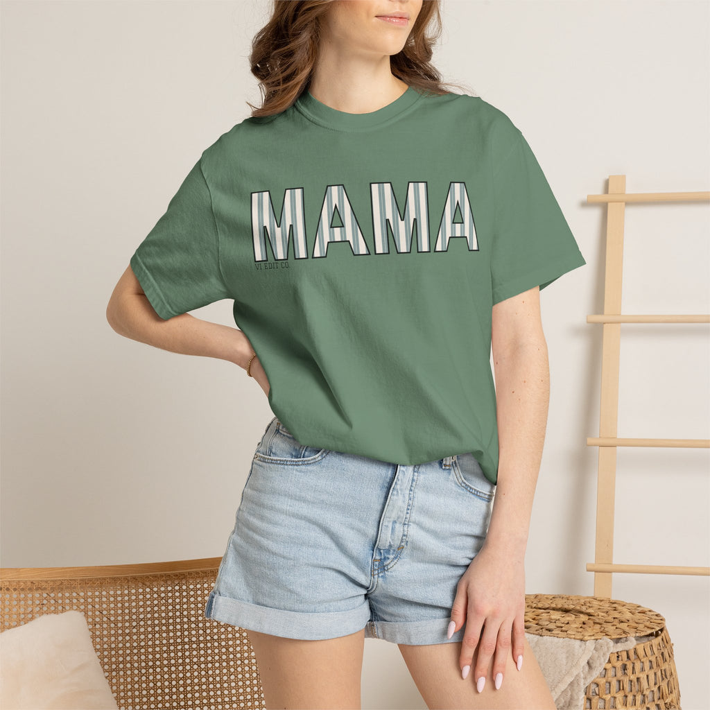 MAMA block letters T-Shirt | Retro Outline Typography, Mother's Day