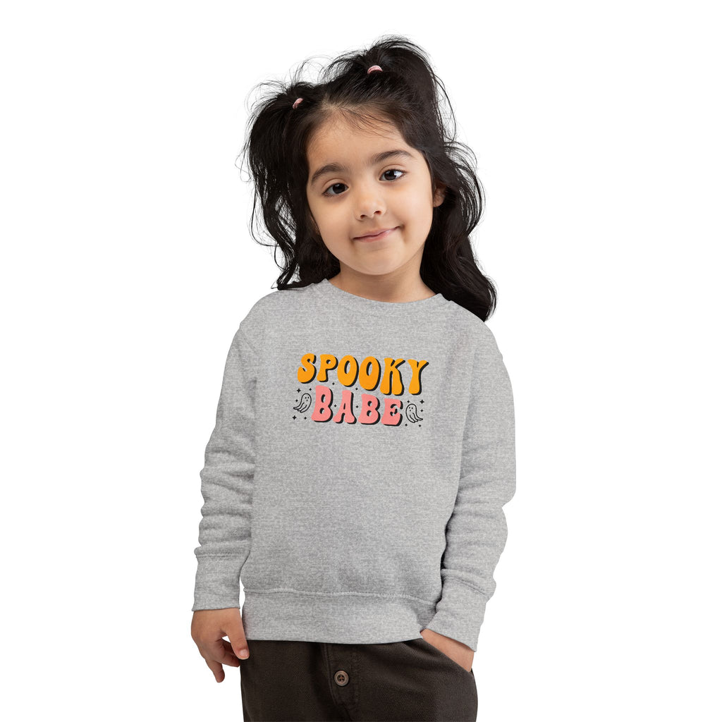 Toddler Sweatshirt — "Spooky Babe" Halloween Ghost Graphic