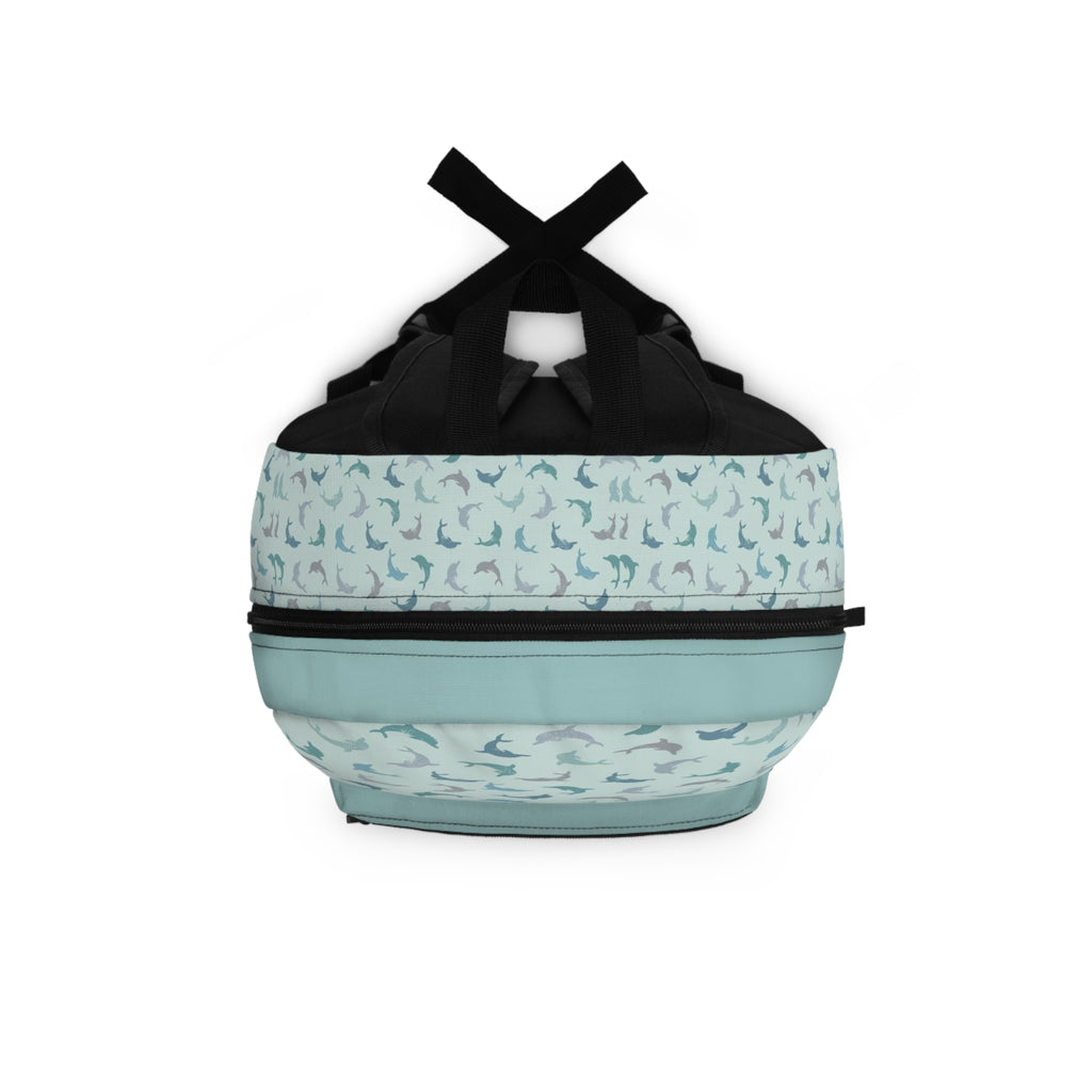 Aqua Shark Pattern Backpack — Cute Kids & Teen School Bag