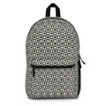 Classic Geometric Black & White Backpack — Floral Tile Pattern