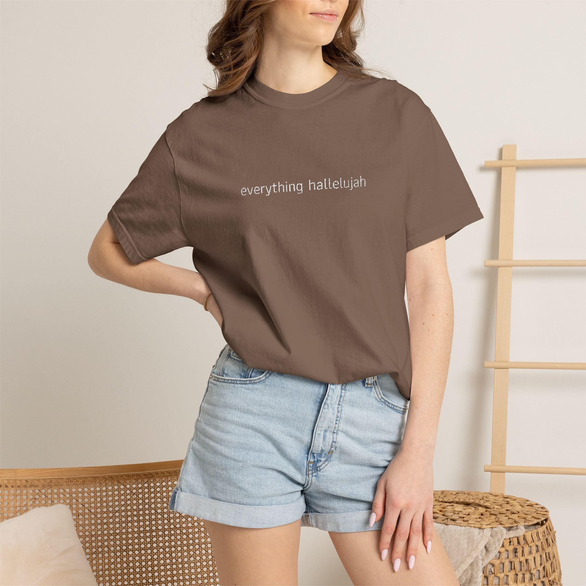 Everything Hallelujah embroidered T-shirt | religious typography, gospel