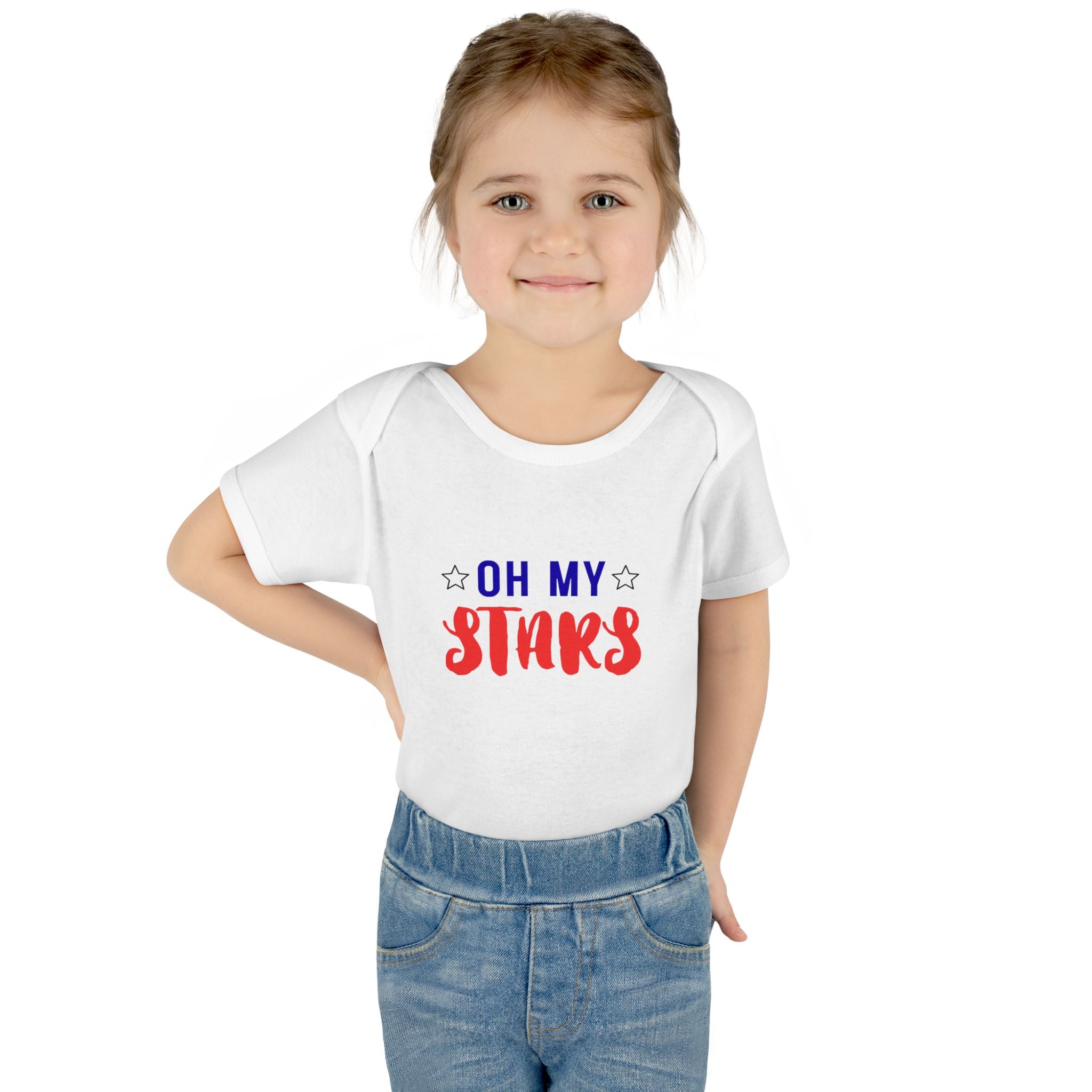 Infant Bodysuit - "Oh My Stars" Patriotic Baby One-Piece