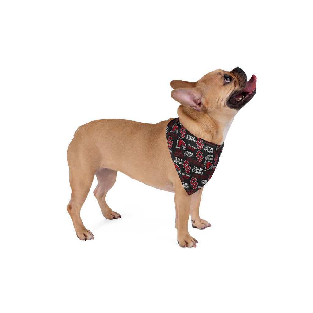 Cedar Springs Cardinals Pet Bandana – School Spirit Triangle Bandana for Dogs & Cats