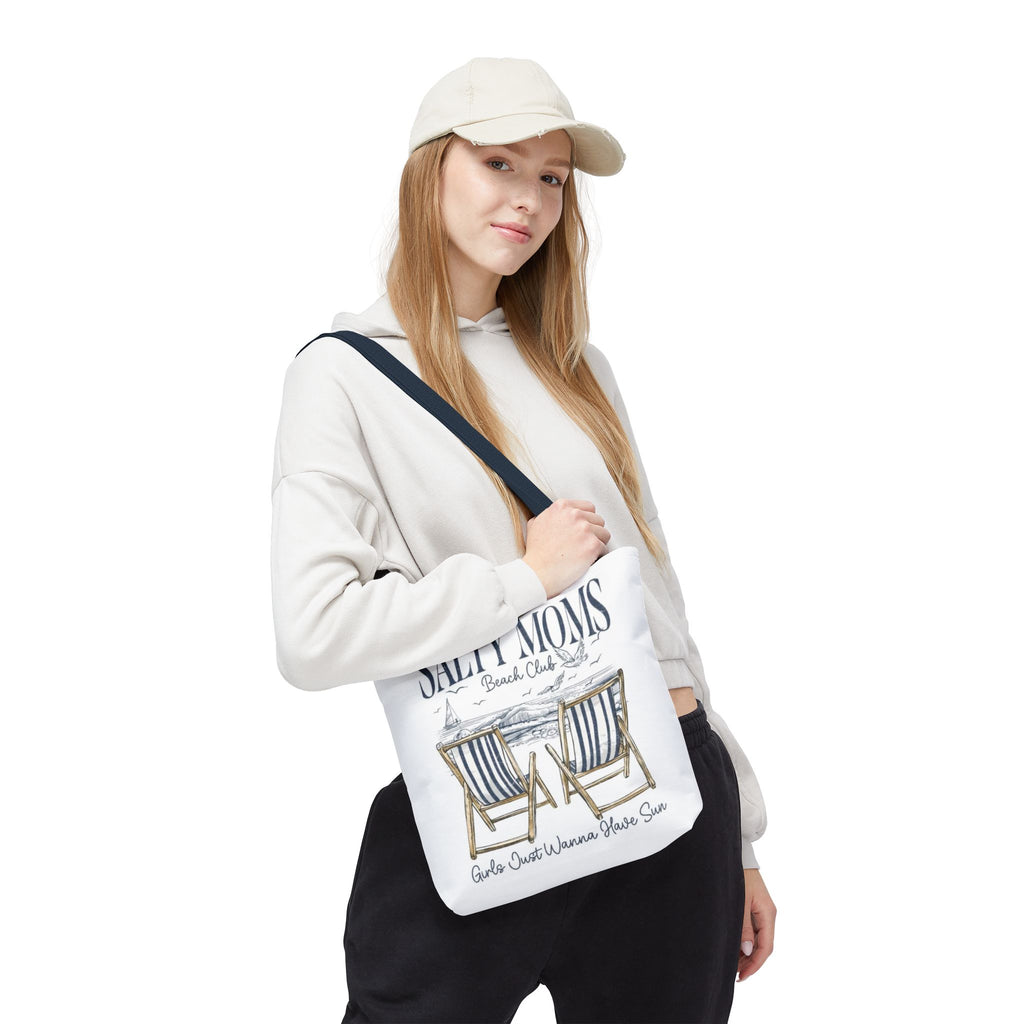 Salty Moms Beach Club Tote Bag – 'Girls Just Wanna Have Sun' Beach Tote