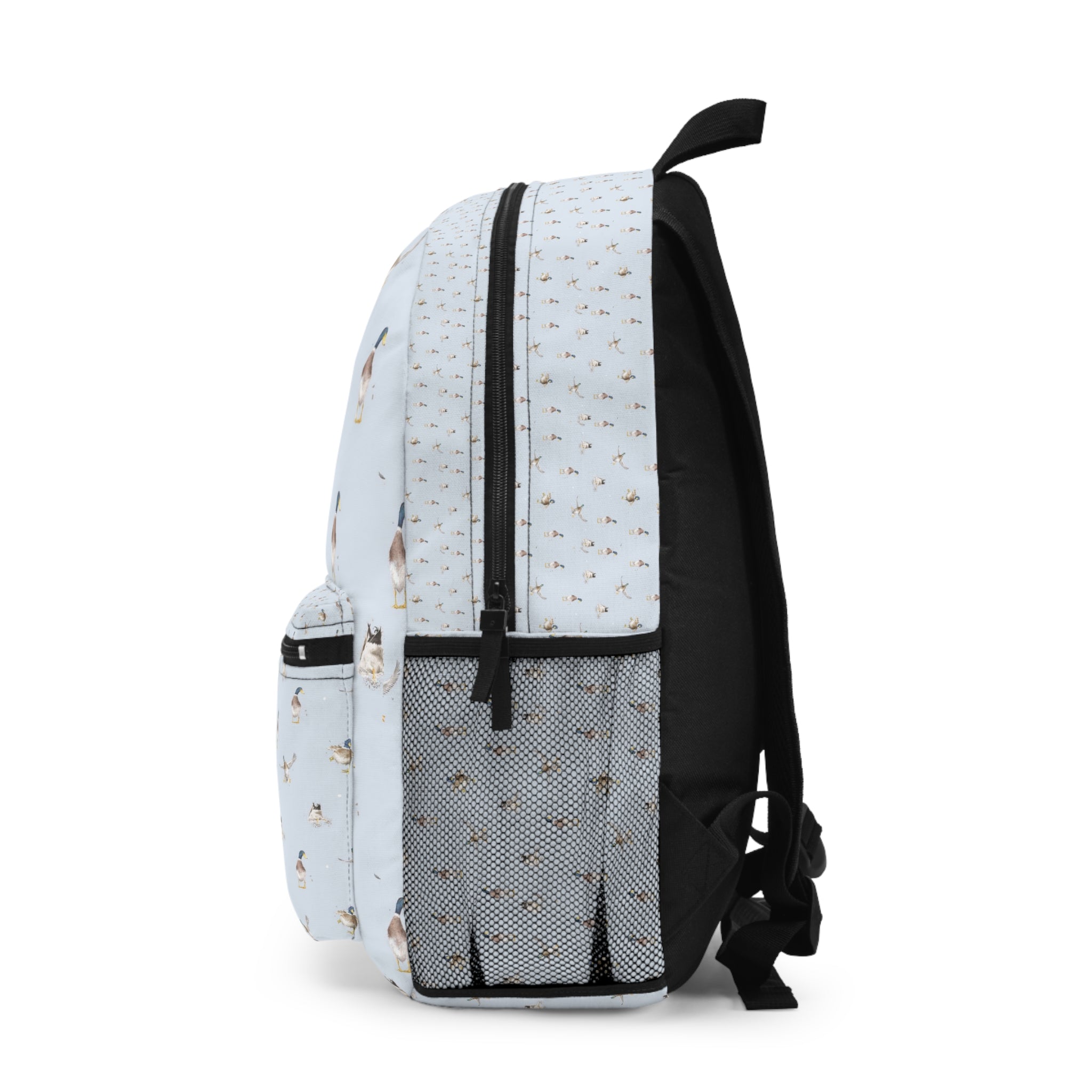 Duck Pattern Backpack — Pastel Wildlife Print School & Travel Bag