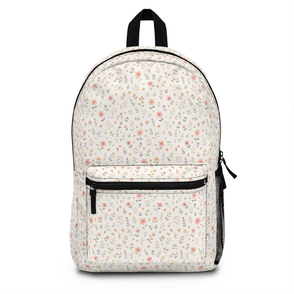 Floral Ditsy Print Backpack — Lightweight Cute Garden Pattern School Bag