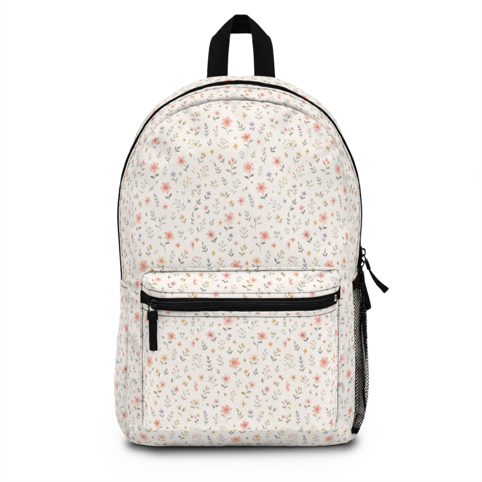 Floral Ditsy Print Backpack — Lightweight Cute Garden Pattern School Bag