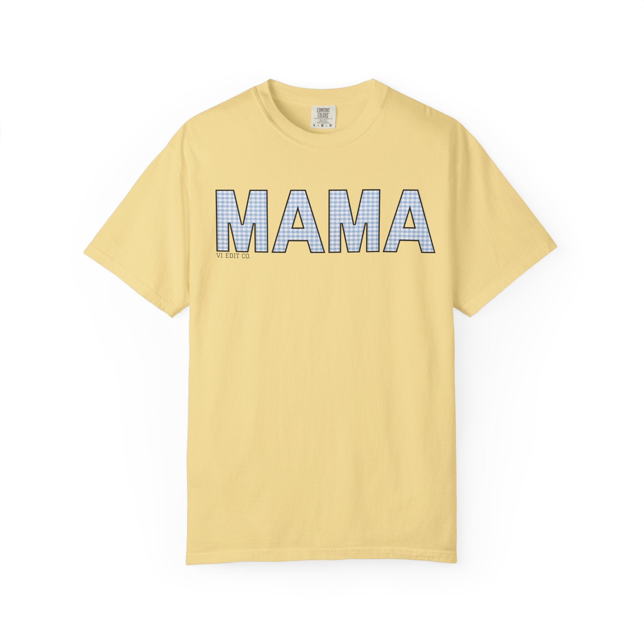 MAMA gingham block letters T-Shirt | mom shirt, mama tee