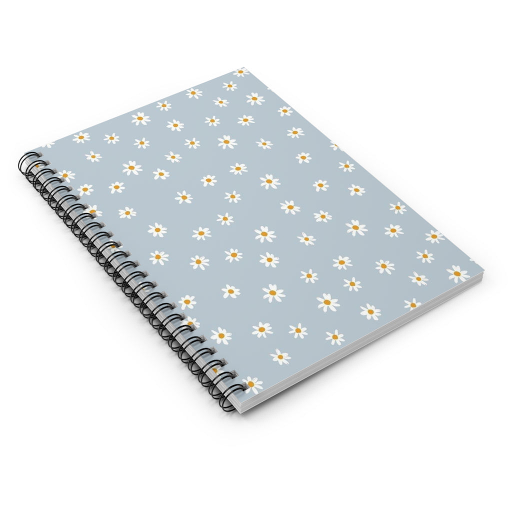 Daisy Pattern Spiral Notebook — Ruled Lined Journal for Notes & School