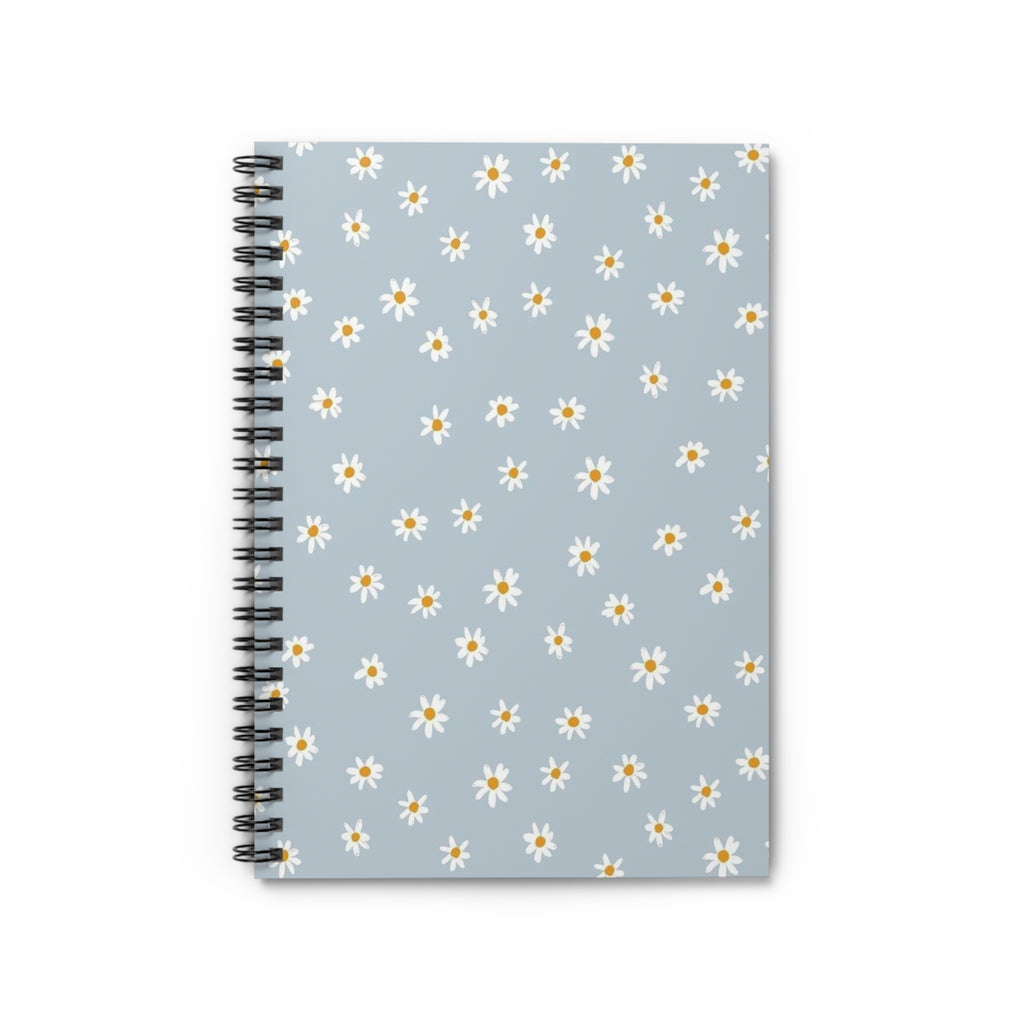 Daisy Pattern Spiral Notebook — Ruled Lined Journal for Notes & School