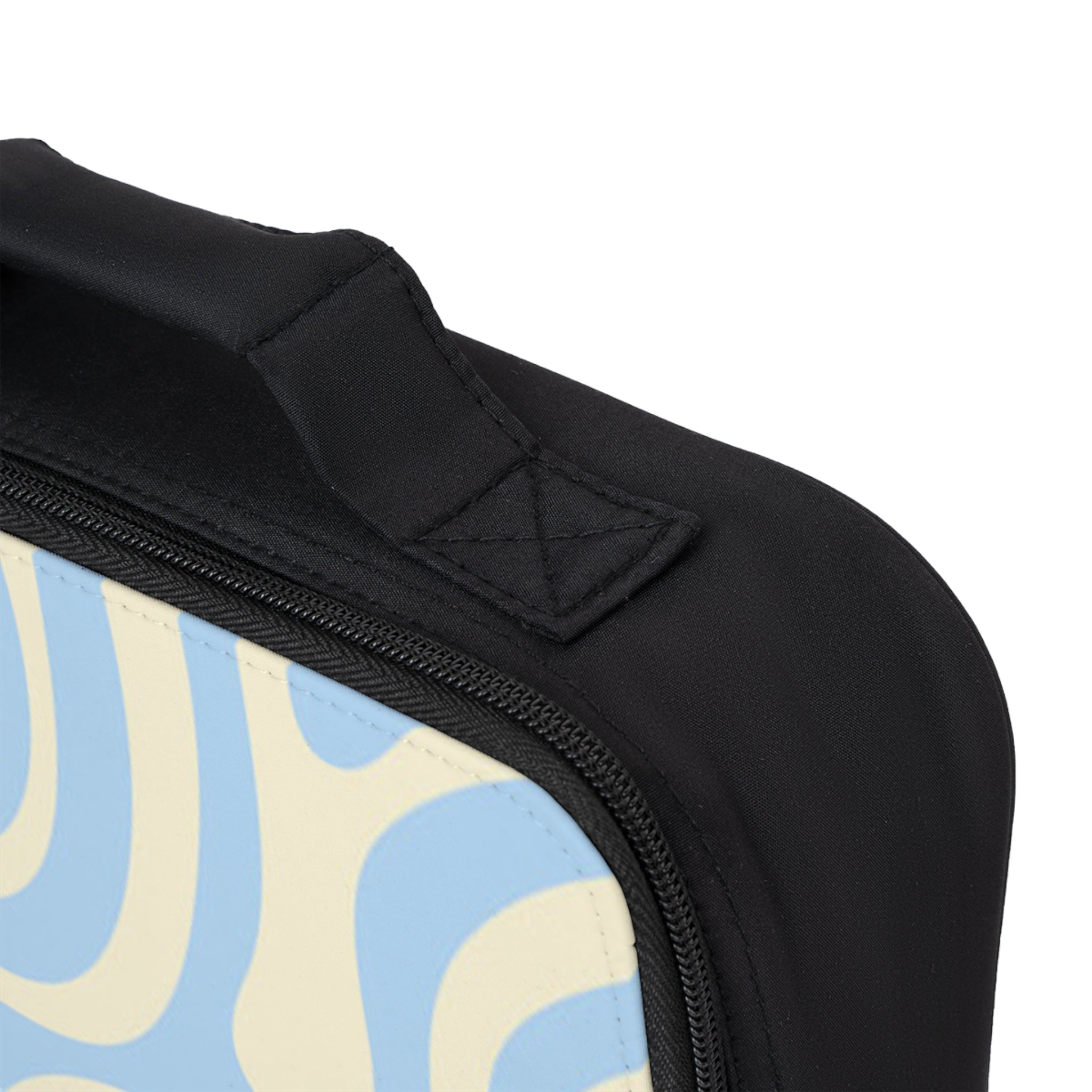Retro Wavy Blue Lunch Bag — Cute Insulated School & Work Lunchbox