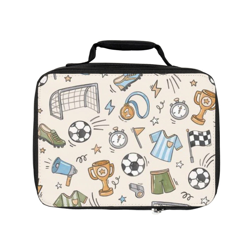 Soccer Kids Lunch Bag — Cute Sports Pattern Insulated Bento Bag