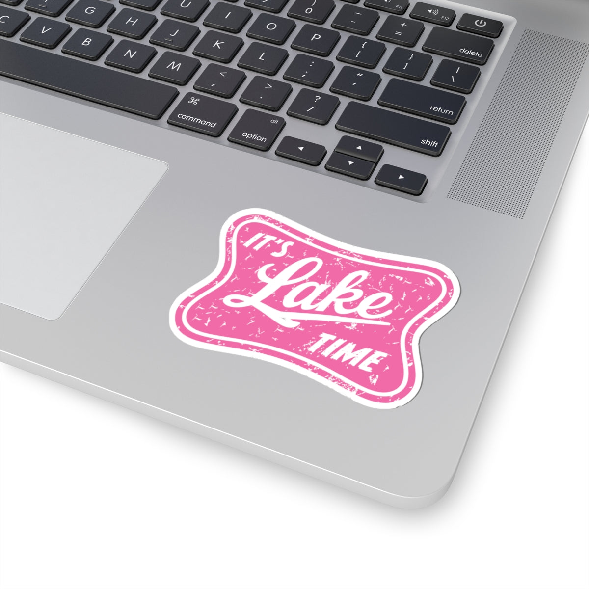 It's Lake Time Sticker — Pink Vintage Lake Life Kiss-Cut Decal