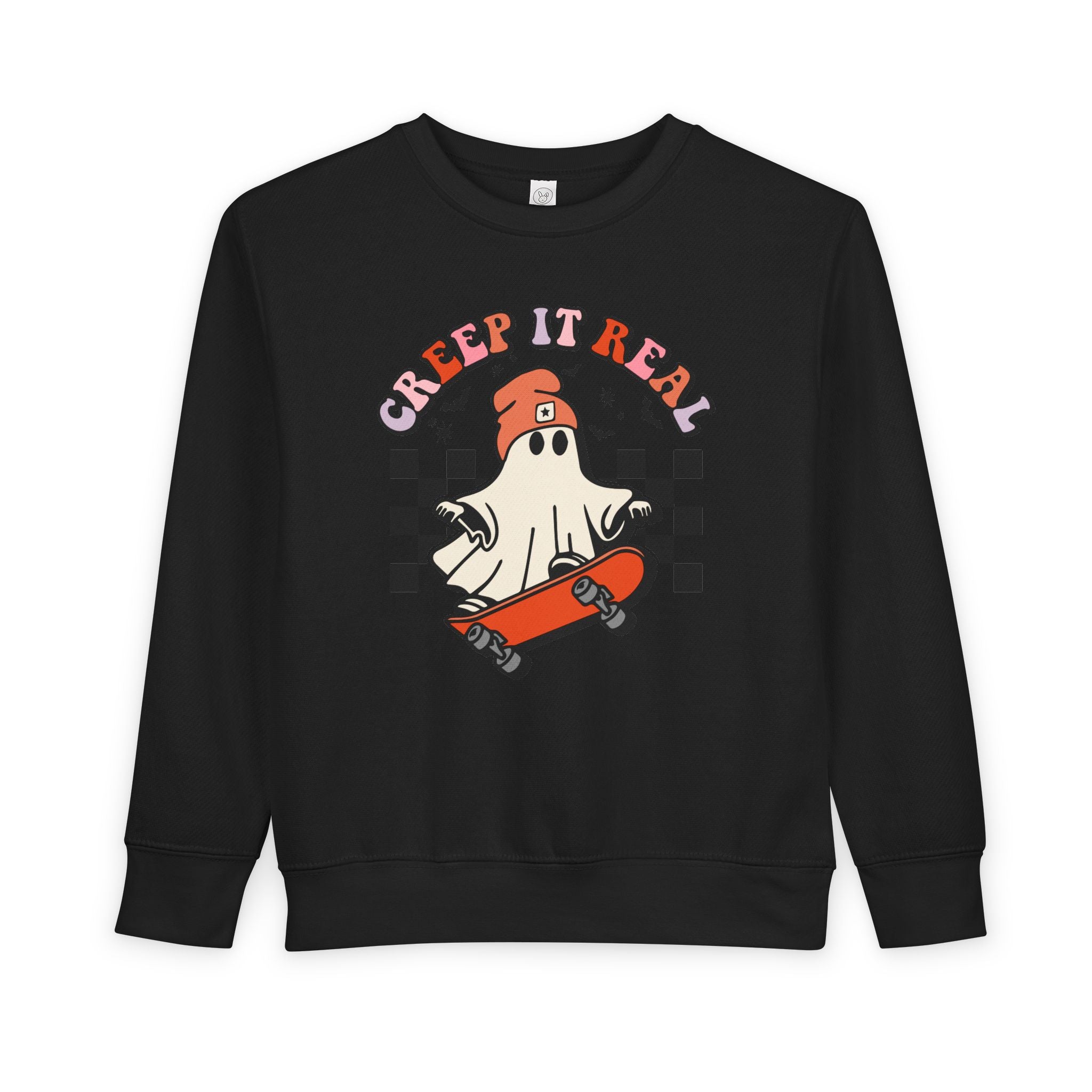 Toddler Sweatshirt — "Creep It Real" Skate Ghost Graphic Kids Pullover