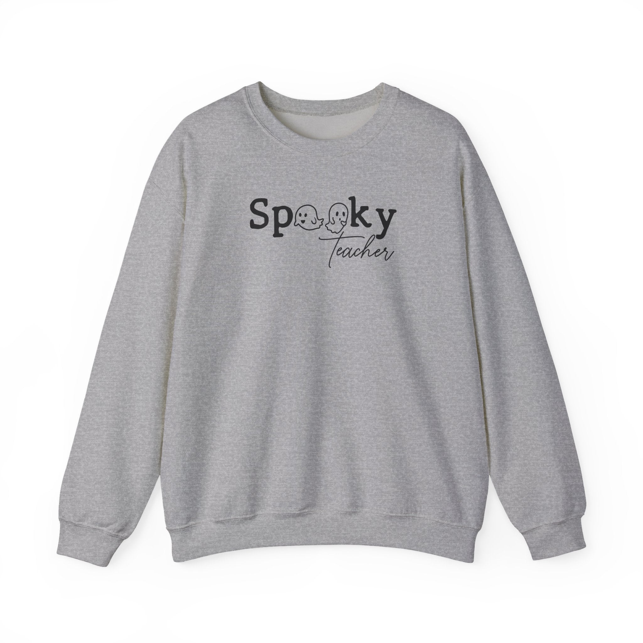 Spooky Teacher Crewneck Sweatshirt — Halloween Teacher Sweatshirt with Ghost Lettering