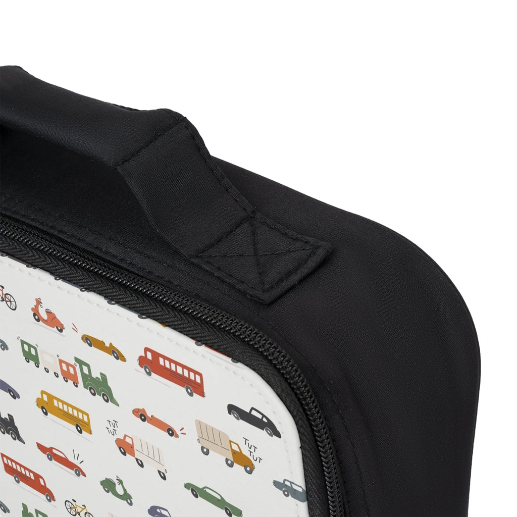 Kids' Vehicle Pattern Lunch Bag — Cute Cars, Bikes & Trucks Insulated Bento Tote