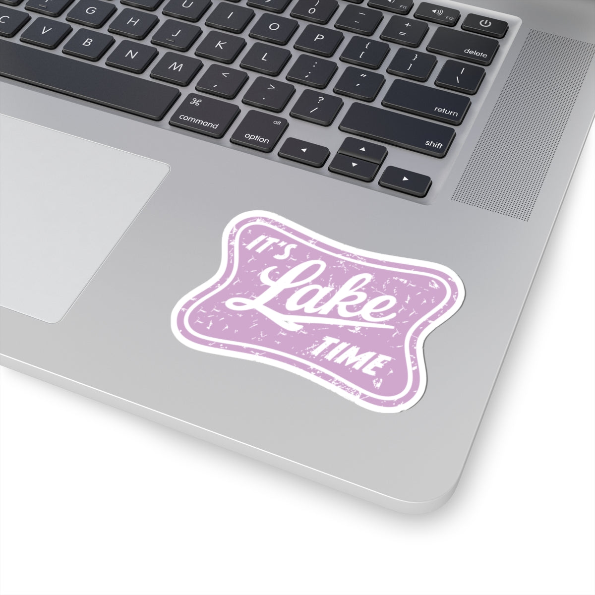 It's Lake Time Sticker — Vintage Lavender Kiss-Cut Sticker for Laptops, Water Bottles & Lake Lovers