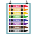 Color Crayon Chart Poster — Educational Classroom Wall Art