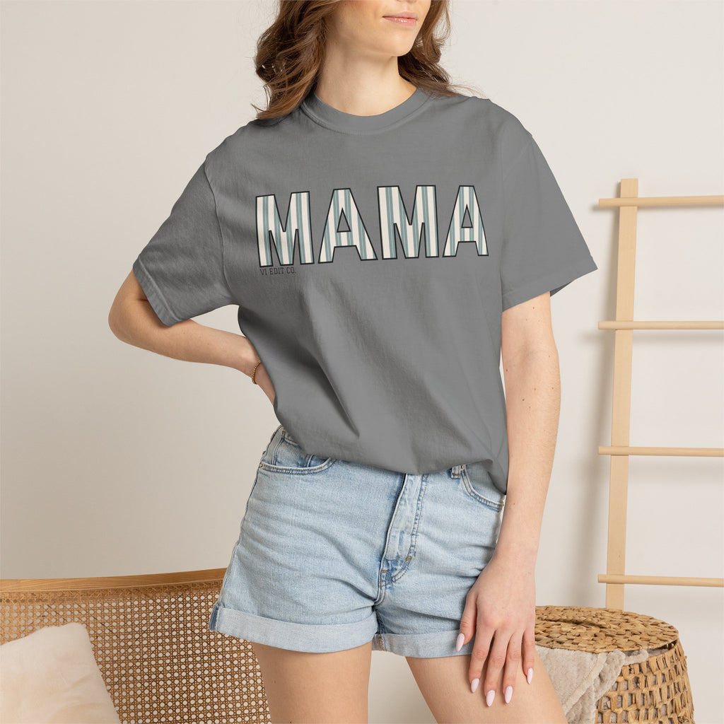 MAMA block letters T-Shirt | Retro Outline Typography, Mother's Day