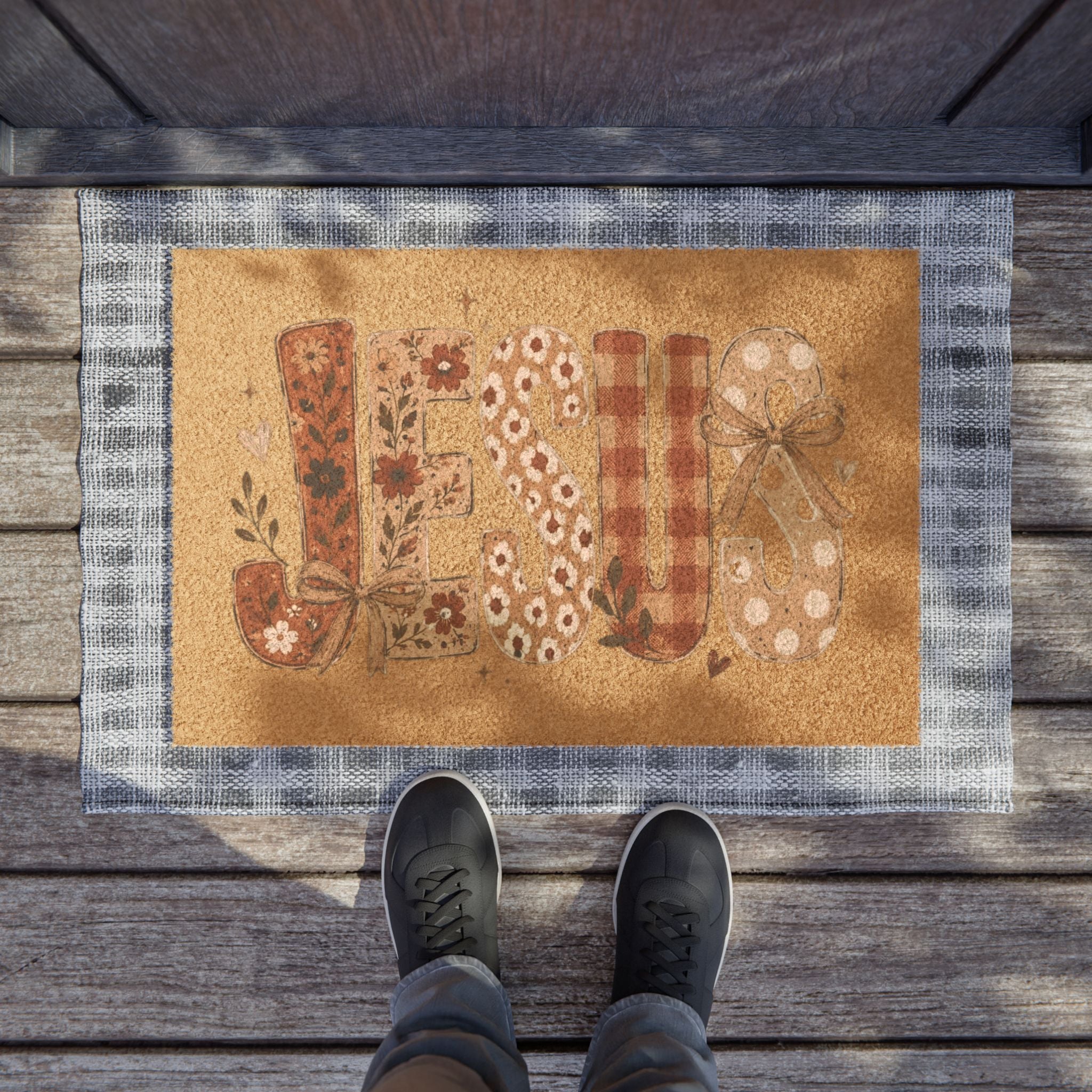 Jesus Fall Welcome Mat