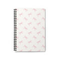 Pink Bow Pattern Spiral Notebook — Ruled Lined Journal for Notes & School
