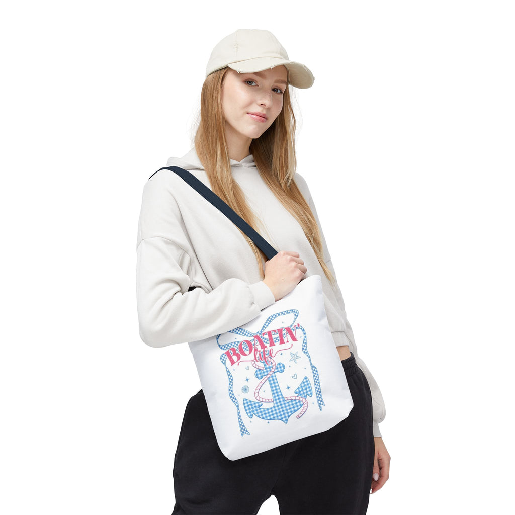 Nautical "Boatin' Life" Anchor Tote Bag — Summer Beach Tote