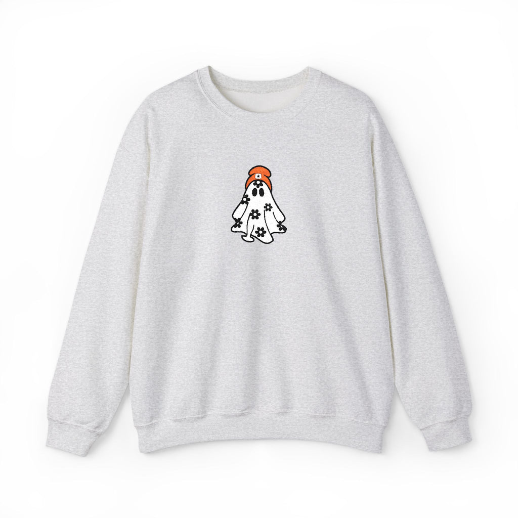 Ghost Dog Crewneck Sweatshirt — Cute Halloween Ghost Puppy Graphic