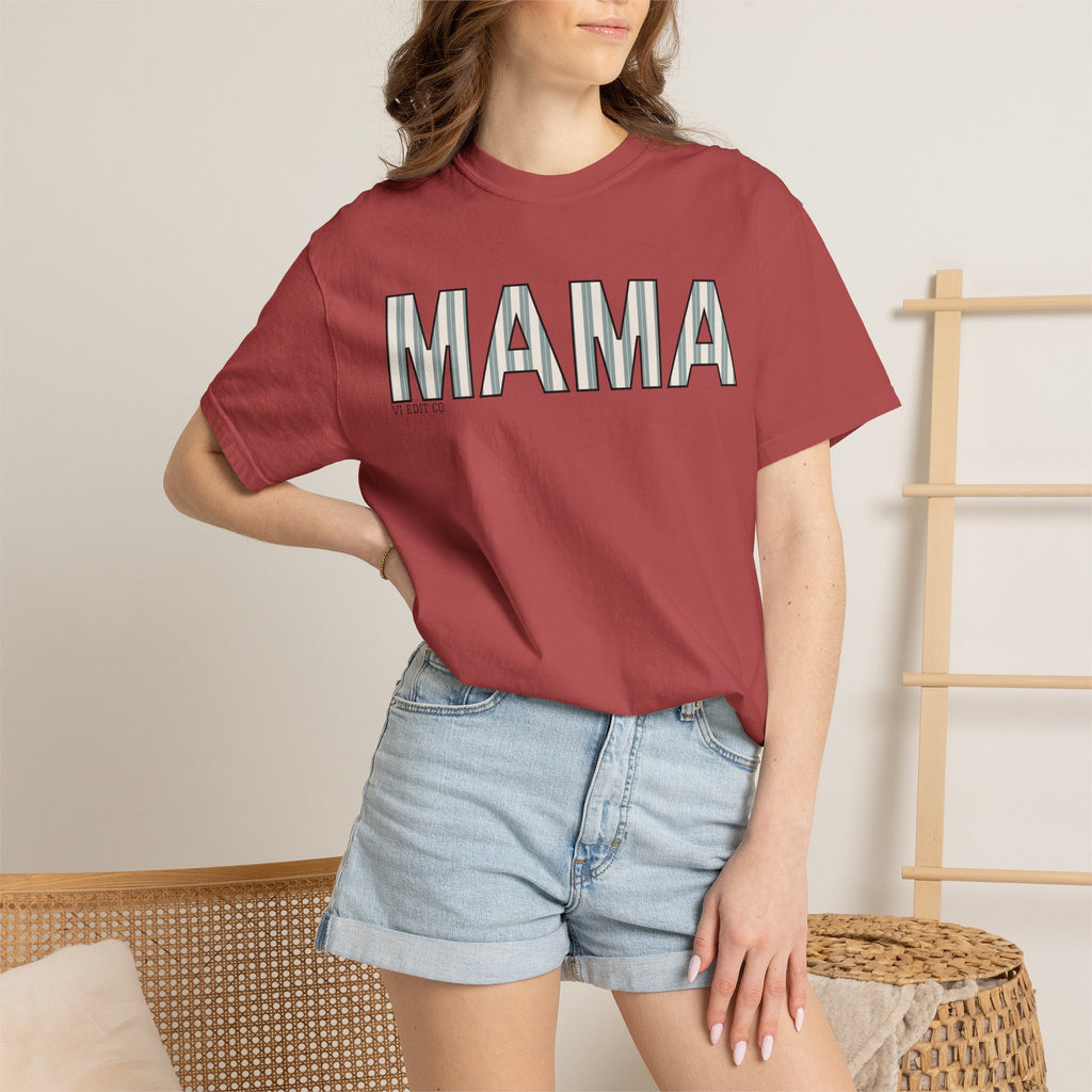 MAMA block letters T-Shirt | Retro Outline Typography, Mother's Day