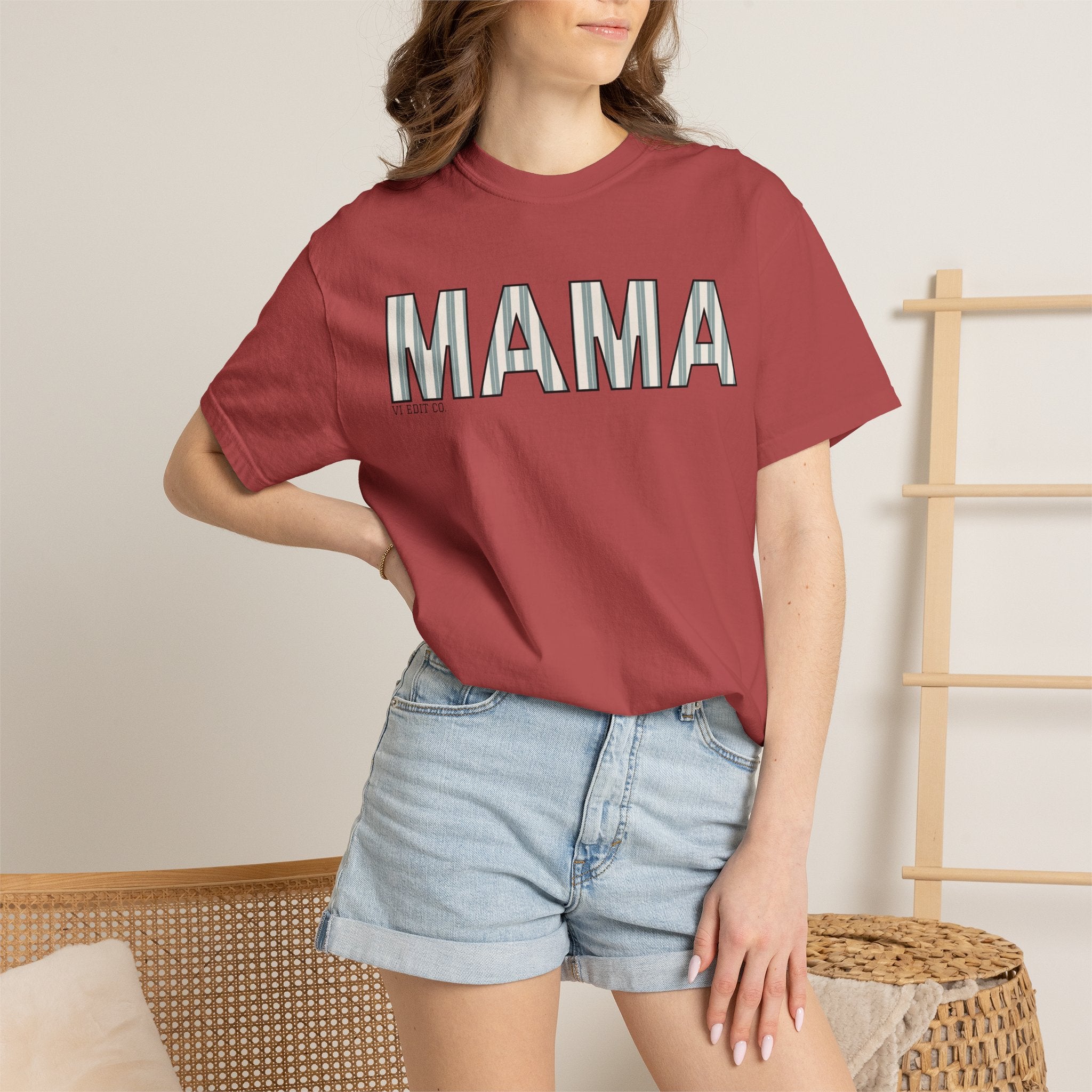 MAMA block letters T-Shirt | Retro Outline Typography, Mother's Day