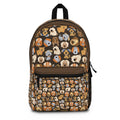 Cute Puppy Pattern Backpack — Brown Dog Print School & Travel Bag