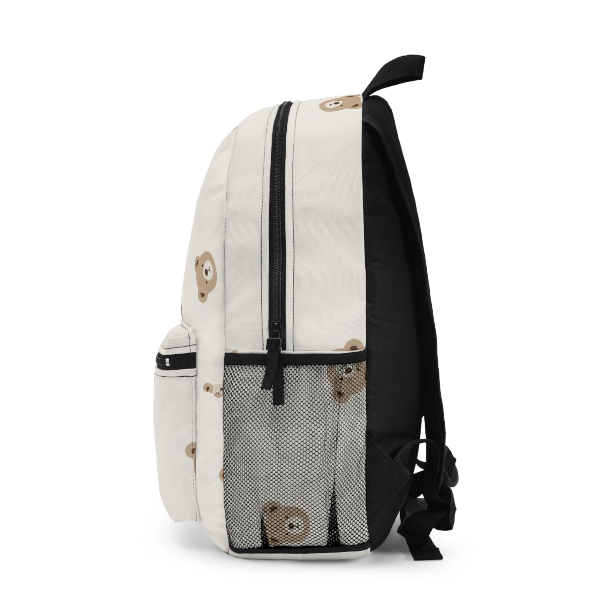 Cute Teddy Bear Pattern Backpack — Kids’ Neutral Animal Print School Bag