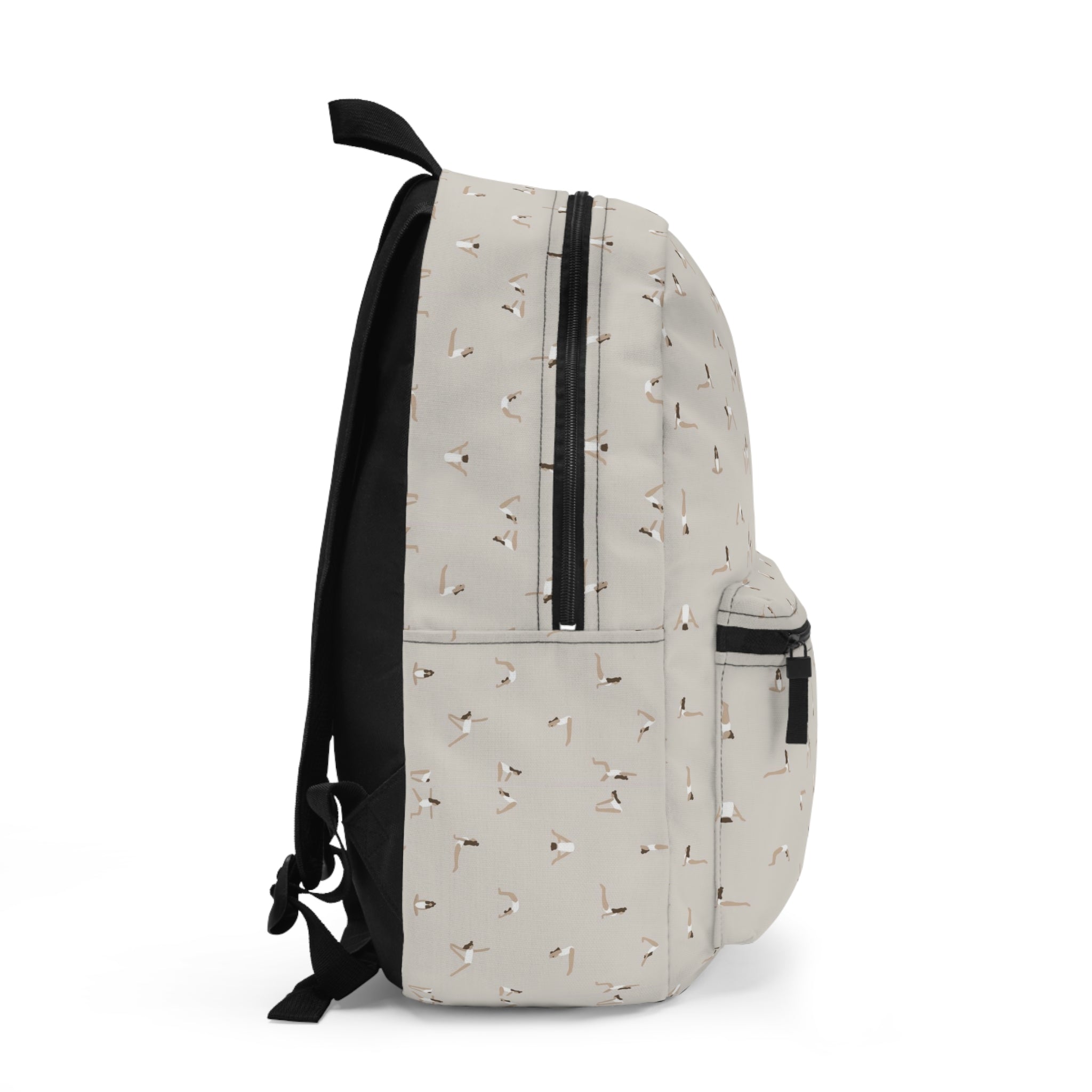 Minimalist Swan Pattern Backpack — Lightweight Neutral Daypack for School & Travel