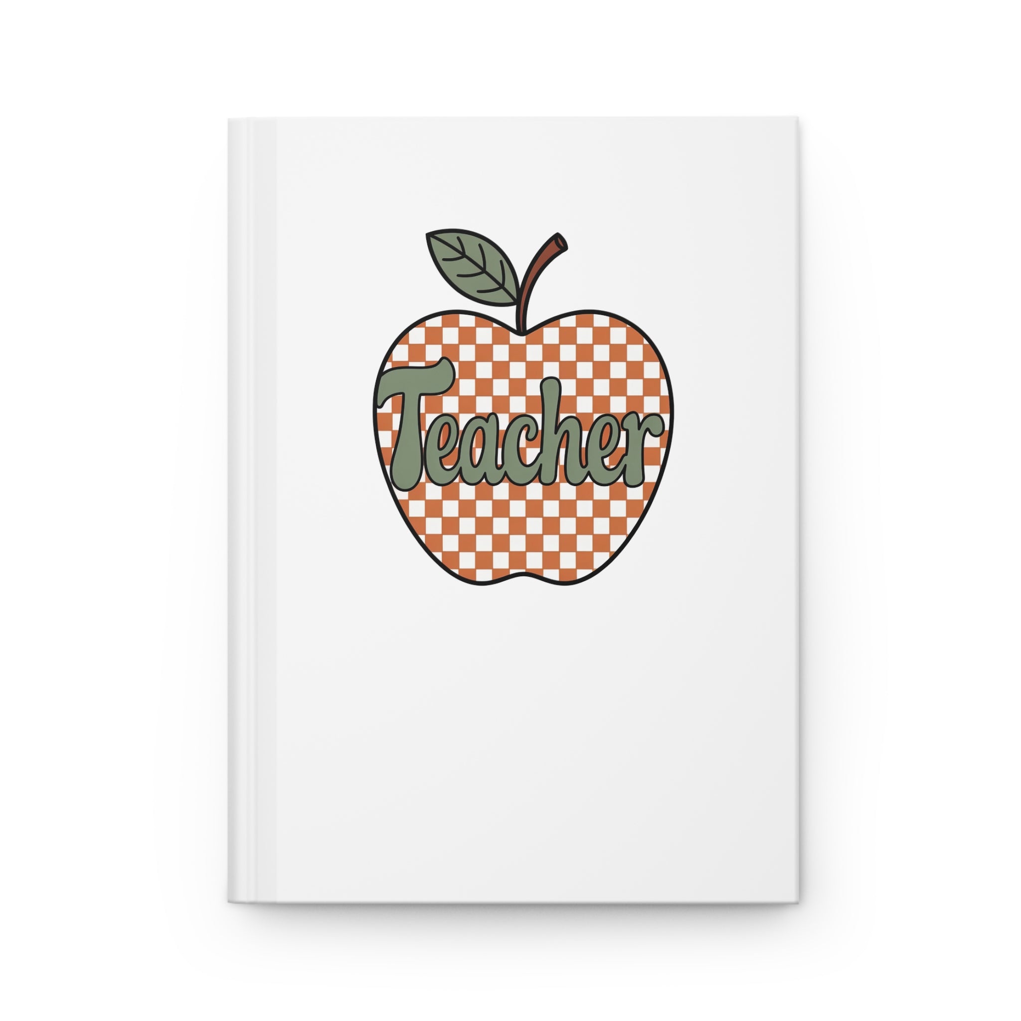 Teacher Apple Hardcover Journal — Checkered Retro Apple Notebook for Educators