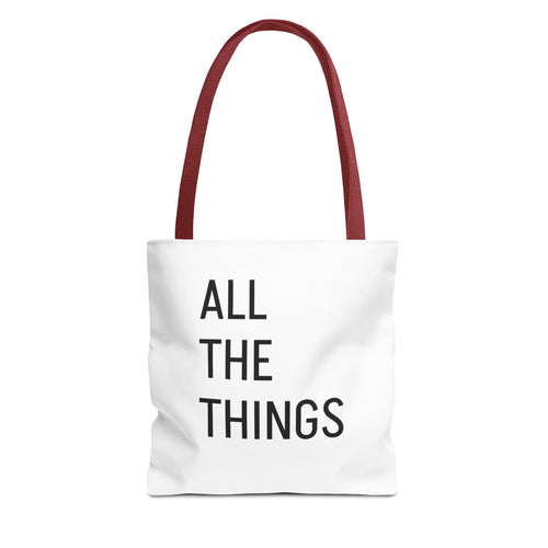 All The Things Tote Bag – Minimalist Phrase Canvas Tote for Everyday Errands