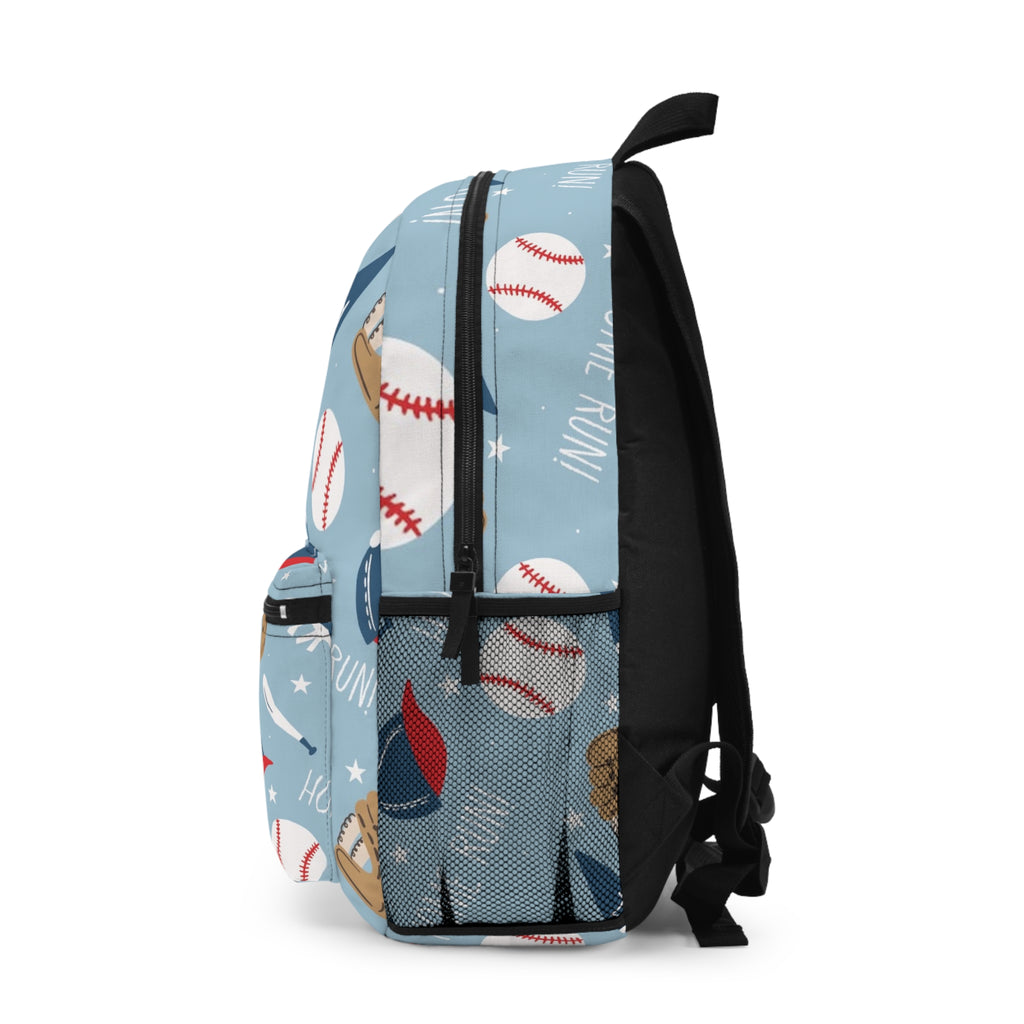 Baseball Pattern Backpack — Kids' 'Home Run' Sports School Bag