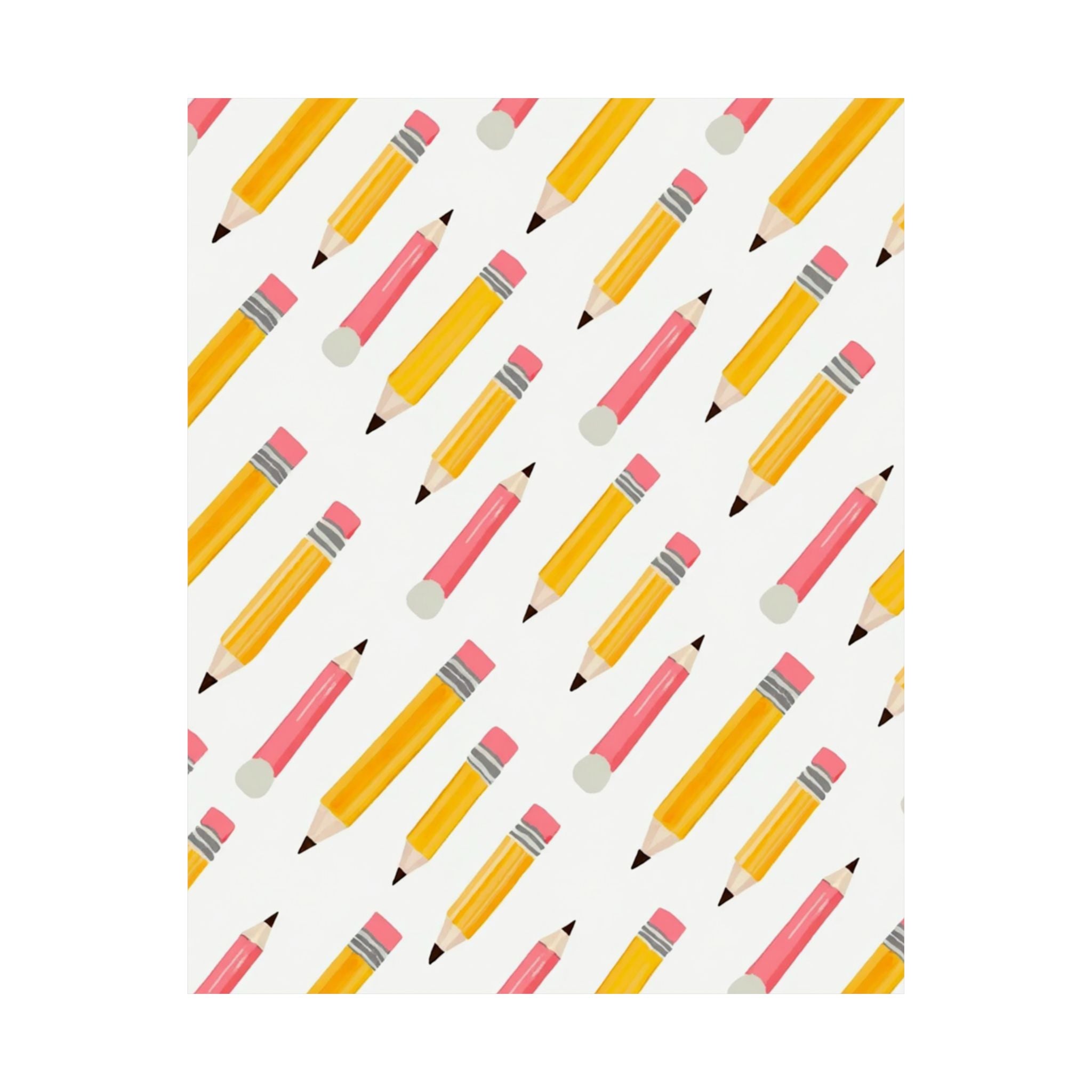Pencil Pattern Matte Poster — Back-to-School Classroom Art Print