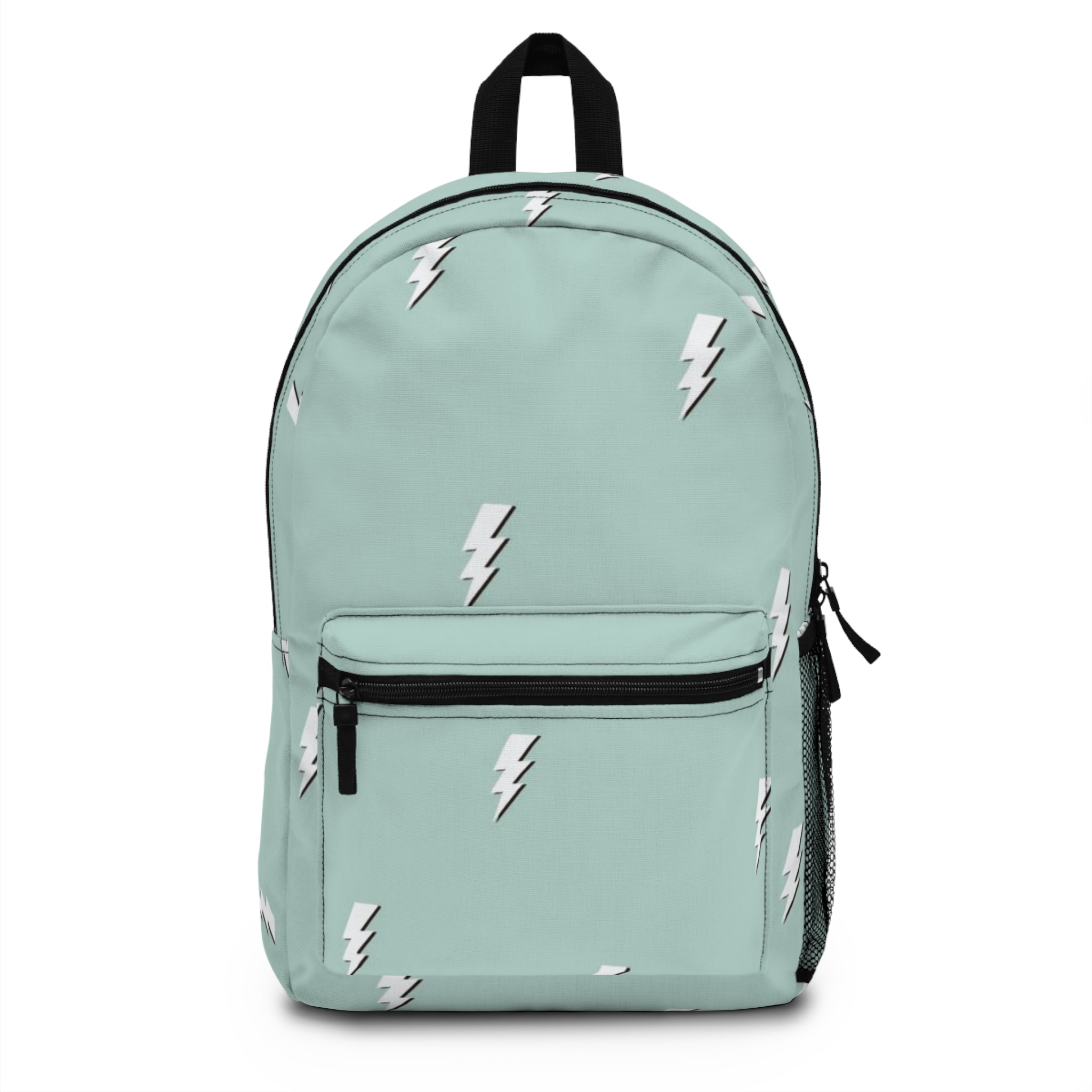 Lightning Bolt Mint Backpack — Cute Minimal Patterned School & Travel Bag