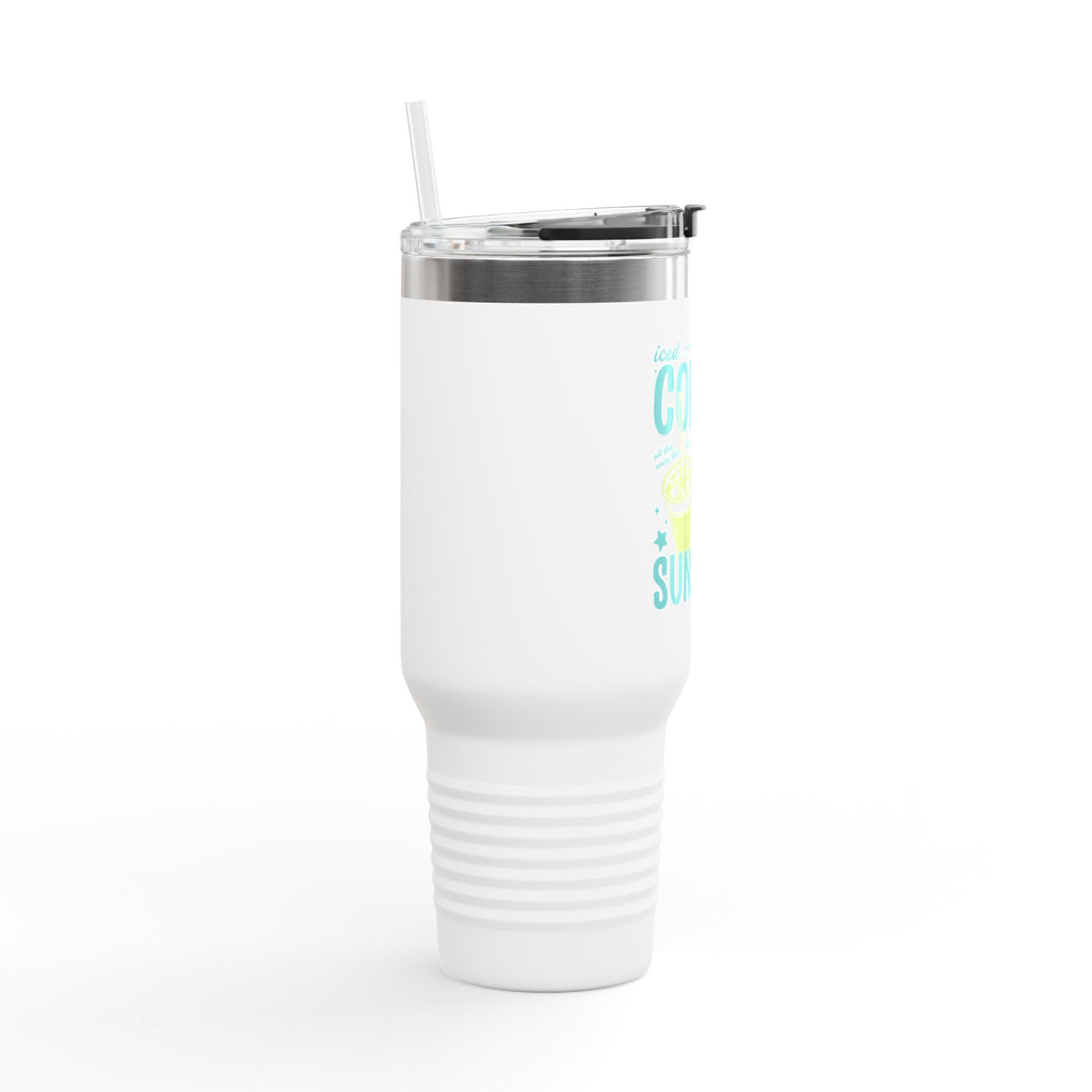 40oz Insulated Travel Mug - "Coffee & Sunshine" Summer Tumbler
