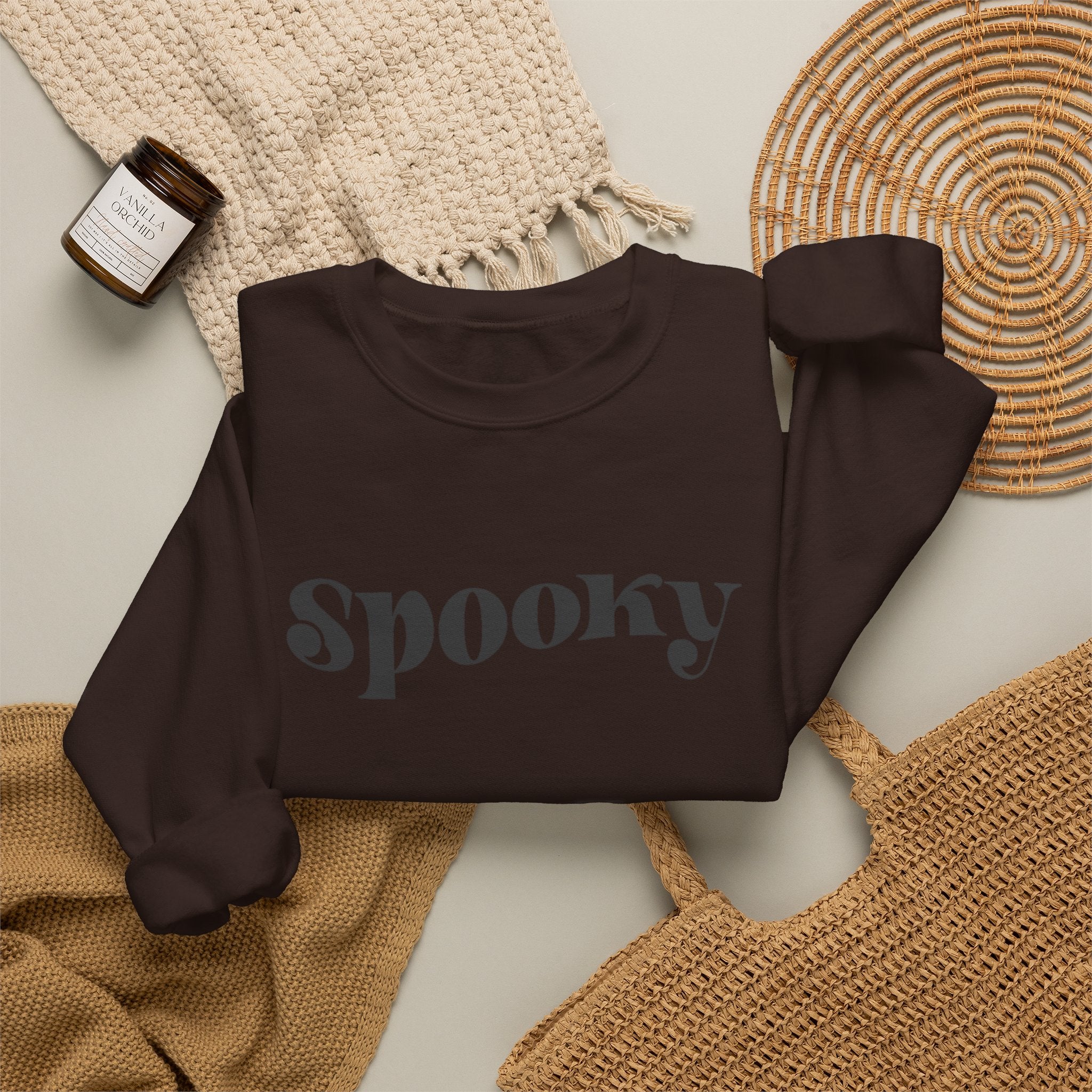 Spooky Crewneck Sweatshirt — Minimal Halloween Pullover