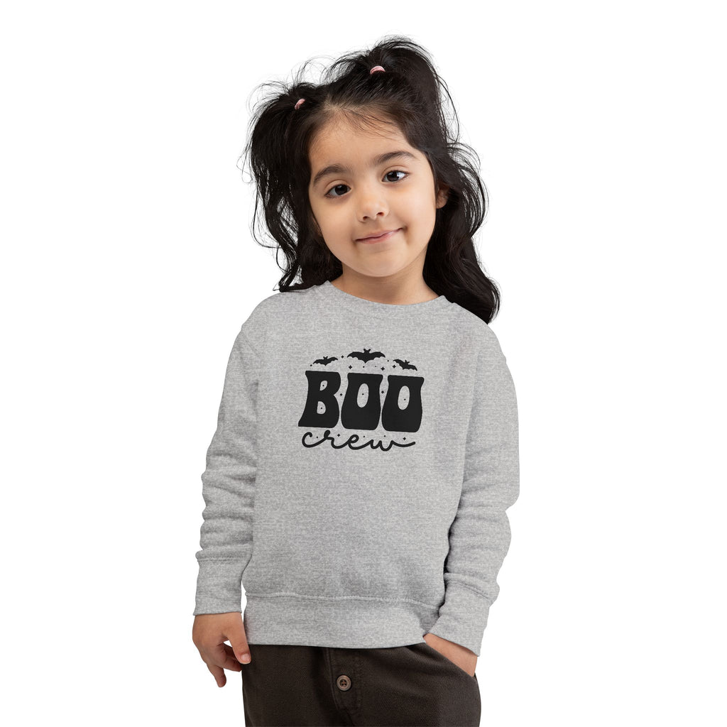 Boo Crew Toddler Sweatshirt — Cute Halloween Bat Graphic Pullover for Kids