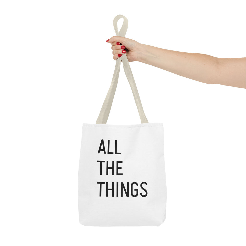 All The Things Tote Bag – Minimalist Phrase Canvas Tote for Everyday Errands