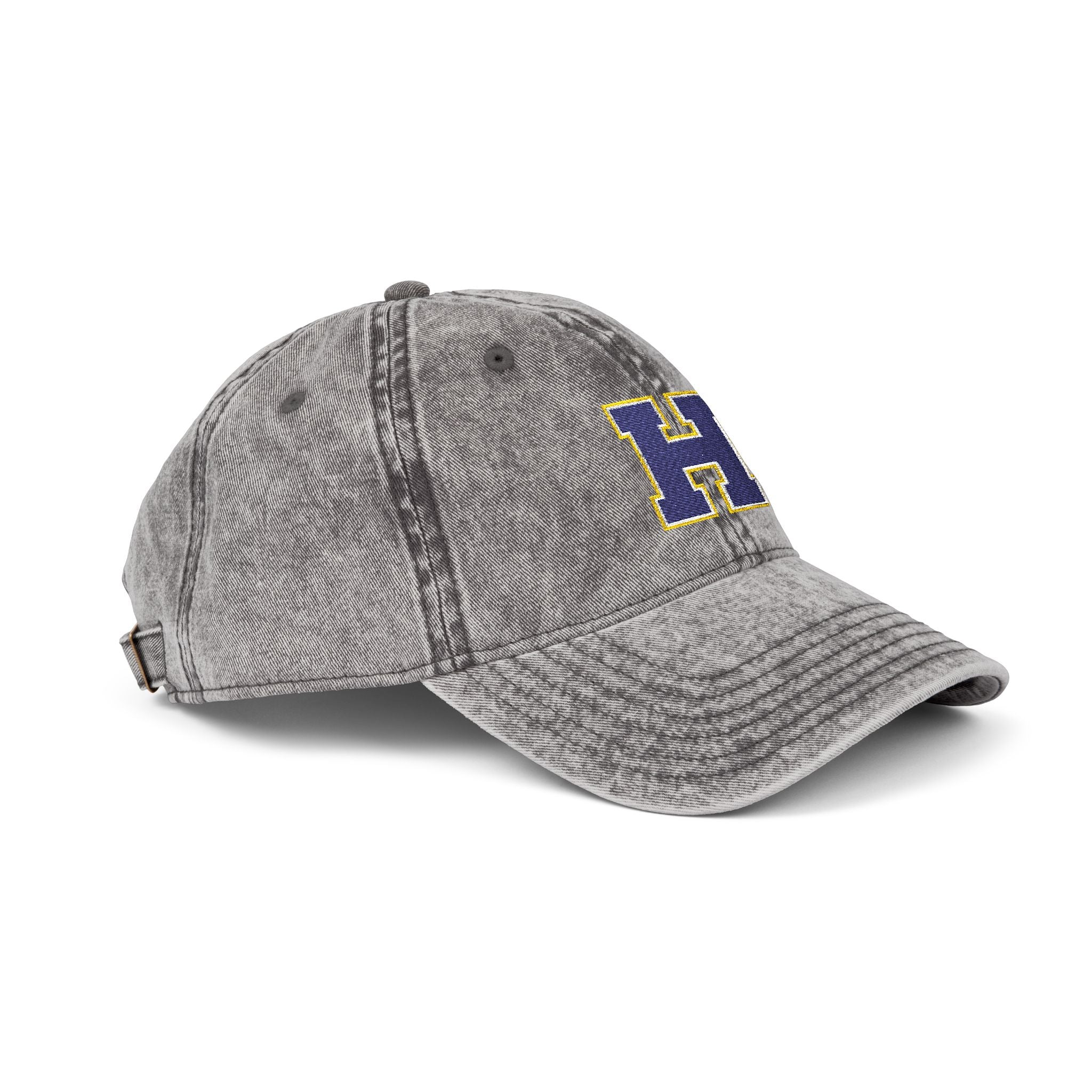 Vintage Embroidered 'H' Cap — Washed Grey Baseball Hat