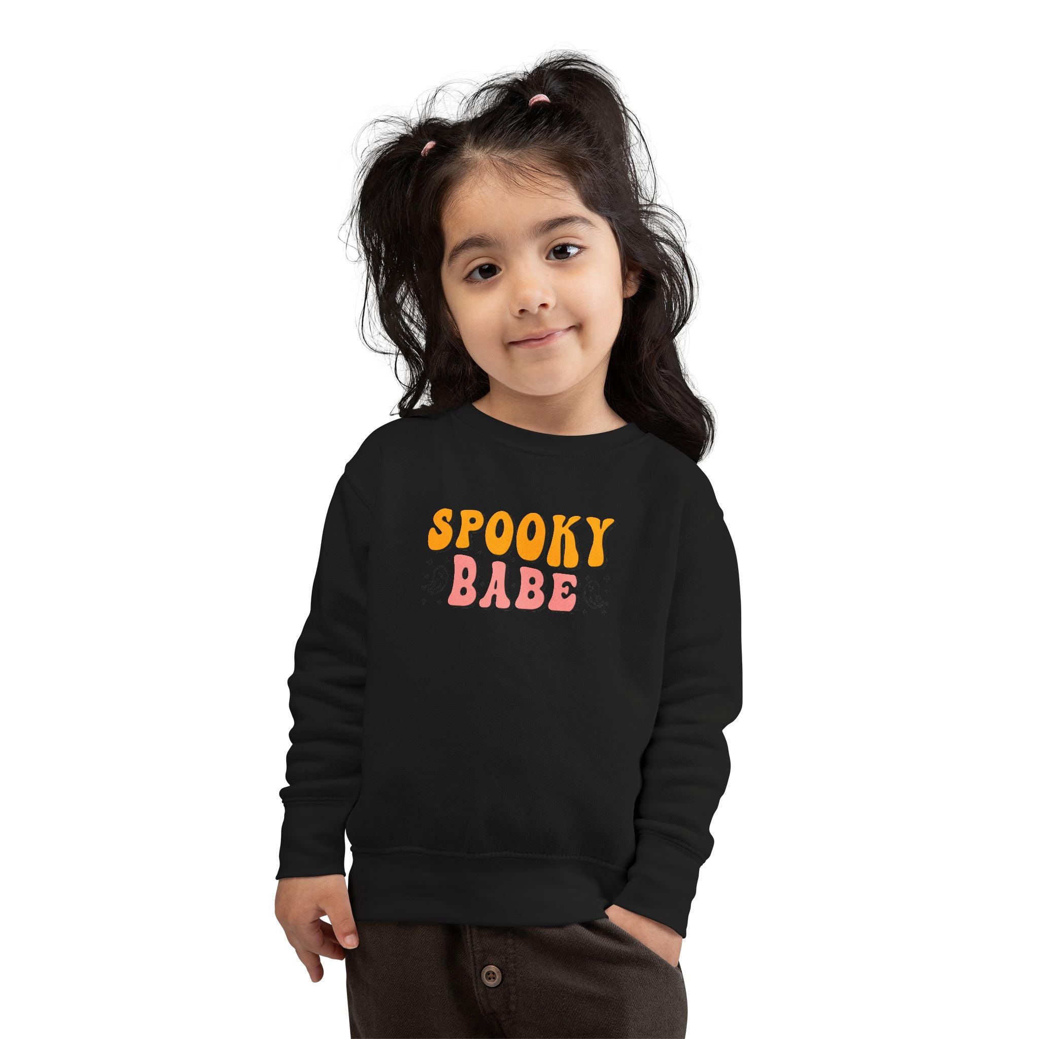 Toddler Sweatshirt — "Spooky Babe" Halloween Ghost Graphic