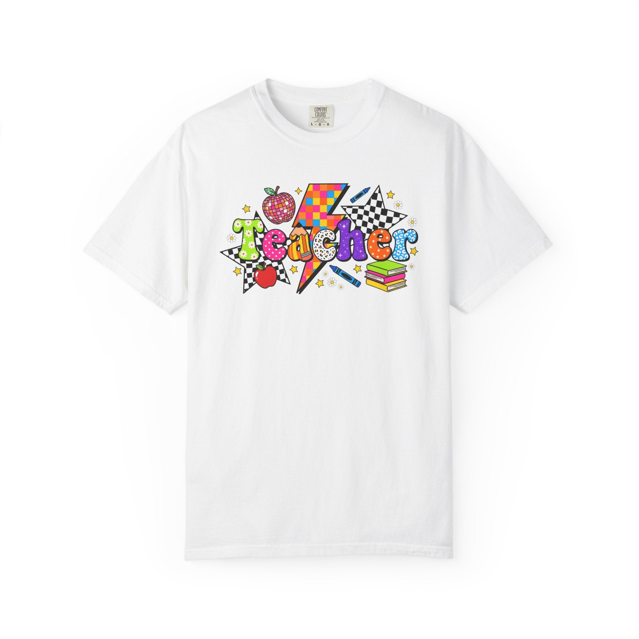 Teacher Pop Art T‑Shirt — Colorful Back-to-School Teacher Gift