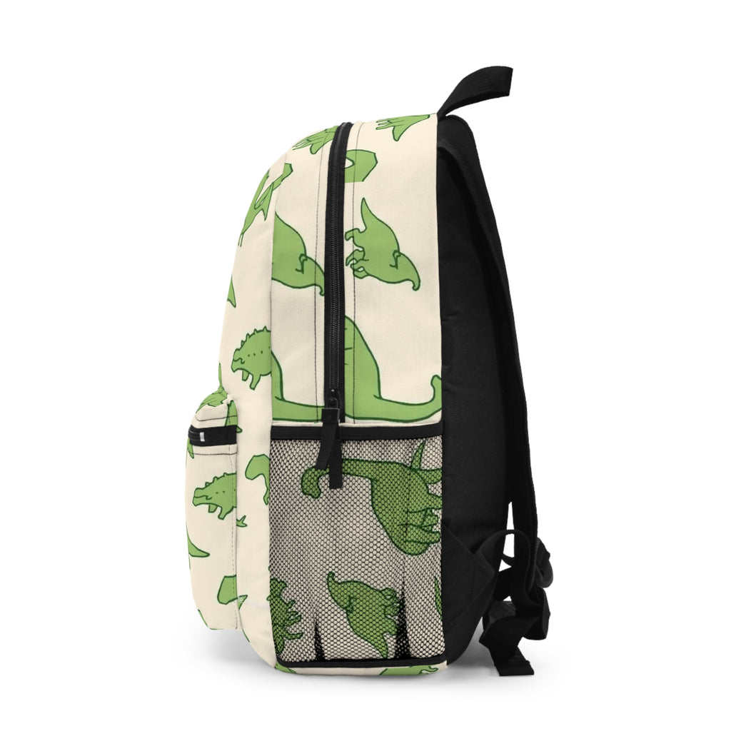 Cute Green Dinosaur Pattern Backpack — Kids' Dino School Backpack