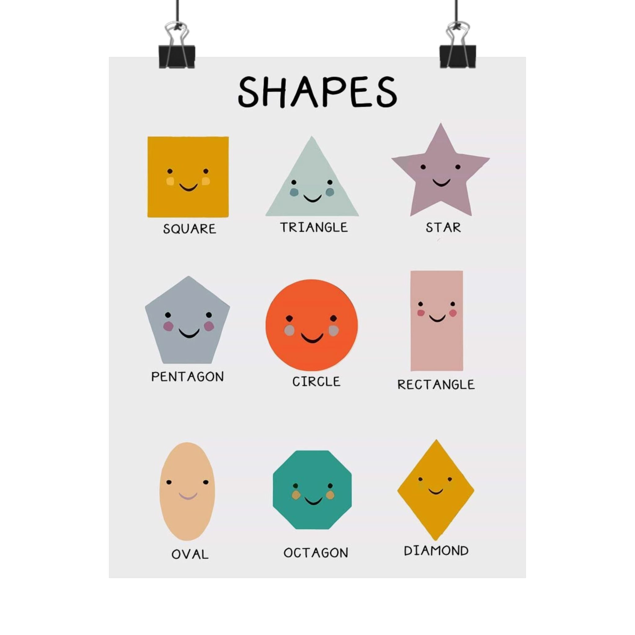 Shapes Educational Poster — Cute Kids’ Matte Wall Art