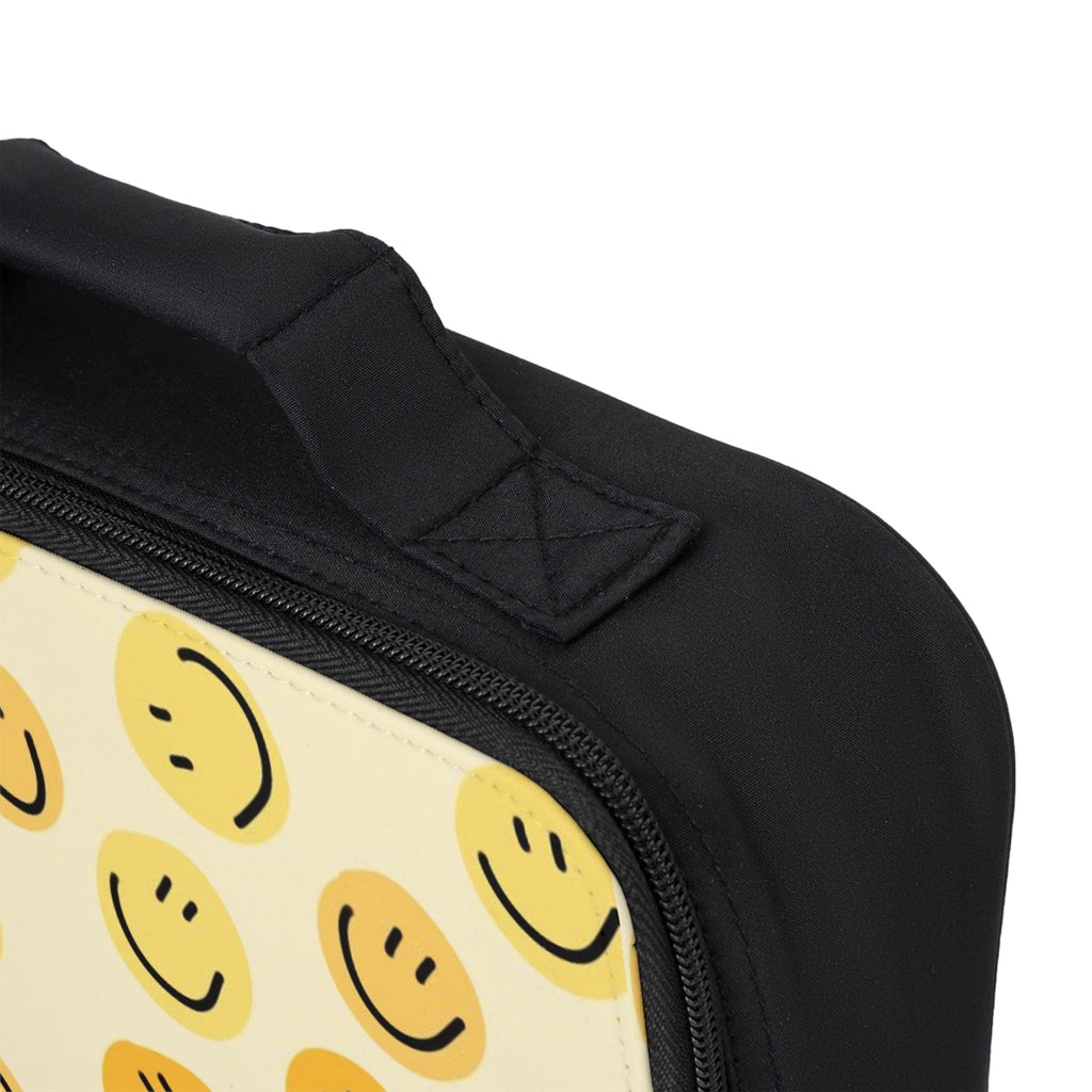 Smiley Face Lunch Bag — Cute Yellow Emoji Insulated Lunchbox