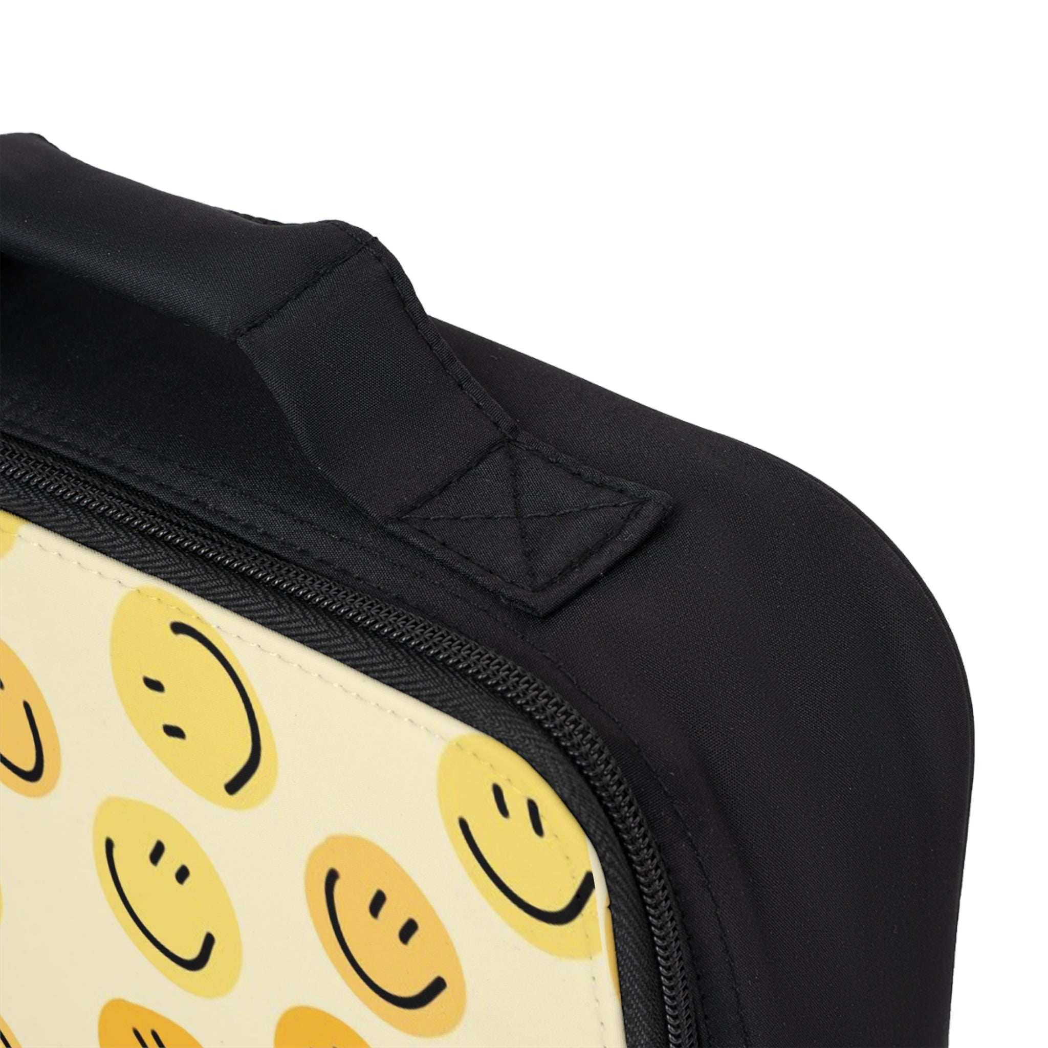 Smiley Face Lunch Bag — Cute Yellow Emoji Insulated Lunchbox
